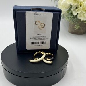 DEMARSON Luna Black Cream Half Hoop Front Back Resin Versatile
Earrings